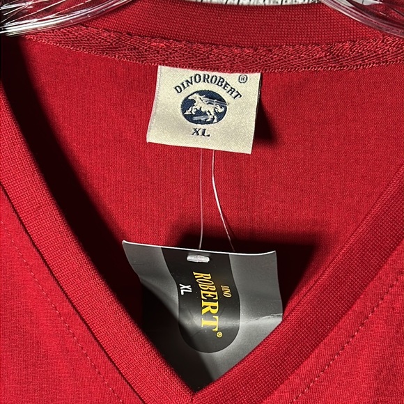 Dino Robert V Neck Embroidered Logo Short Sleeve T Shirt size xl - Picture 4 of 8